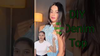 DIY denim top 😱😱 diy shortvideo shorts youtubepartner shotsfeed [upl. by Blessington198]