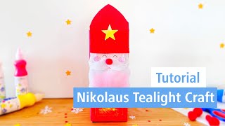 Nikolaus Tealight Craft ▪ DIY for KIDS  STAEDTLER [upl. by Etessil]