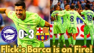 Deportivo Alaves vs FC Barcelona 03 Review  Lewandowski Hattrick against Deportivo Alaves 🔥 [upl. by Arria964]