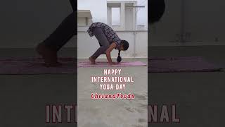 International Yoga Day🧘🏻‍♀️ pls dont try without guidance🙂 thanks to my yoga teacher🙏 shorts yoga [upl. by Flemming]