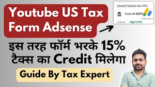 Youtube US Tax Form Adsense  Tax Information Youtube Adsense  Manage Tax Info Adsense US Form [upl. by Possing]