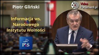 Piotr Gliński  Informacja ws Narodowego Instytutu Wolności [upl. by Elliot205]