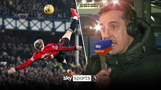 Gary Neville reacts to Alejandro Garnachos WONDERGOAL 😱 [upl. by Tristis665]