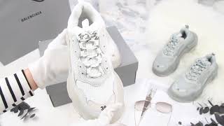 Balenciaga Triple S Clear Sole Trainers 白色透明鞋底復古運動鞋Charline Boutique歐洲名牌精品代購 [upl. by Dreyer]