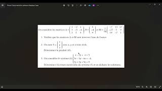 Calcul matriciel et systèmes déquations [upl. by Ponton]