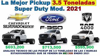 Chevrolet Silverado 3500 Vs Ford F350 Vs Ram 4000 Comparativa Pickups Trabajo Pesado 35 Ton 2021 [upl. by Onibla387]