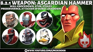 MCOC Act 821 Weapon Asgardian Hammer Wall Knockdown Steady Preserverance DisarmStun  Vision [upl. by Ettennil]