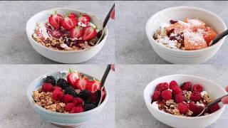 Granola amp Yogurt Bowls 4 Ways [upl. by Uahsoj]