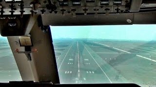 COCKPIT VIEW Boeing 747400 LANDING AbuDhabi [upl. by Aiuqat]