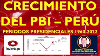 CRECIMIENTO DEL PBI  PERÚ PERIODO PRESIDENCIAL 19602022 [upl. by Ferna]