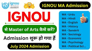 IGNOU MA Admission 2024 July Session  IGNOU Admission Form Fill Up Online 2024IGNOU Admission 2024 [upl. by Edythe]