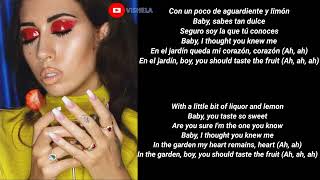 English Translation Kali Uchis  aguardiente y limon LetraLyric Video [upl. by Aihsakal]