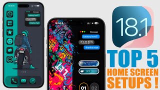 iOS 181  TOP 5 Home Screen Setups HOW TO Make Them [upl. by Lukin]