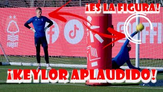 ¡LA FIGURA DEL EQUIPO Compañero aplaude a Keylor Navas por tapadas en entrenamiento del Nottingham [upl. by Siekram]