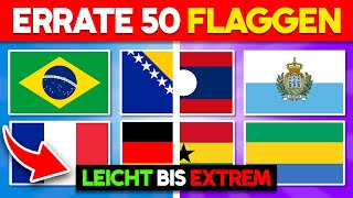 50 Flaggen erraten  Leicht bis Extrem 🌎🚩  Flaggen Quiz [upl. by Colan359]