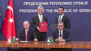 Joint news conference by Serbian President Vucic and Turkish President Erdogan [upl. by Ynnot]