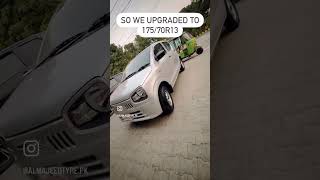 Suzuki Alto Upgraded to Up Size 17570R13 tyreshop cartyres rims alone retyre [upl. by Nylhtak]