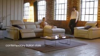 Fine Italian Chaise Sofa  Vinci by Giuseppe Nicoletti  Furniture Village [upl. by Crawford]