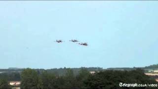 Close Up Planes collide during Duxford air display wwwAirCrashObservercom [upl. by Korfonta]