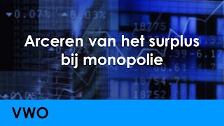 Arceren van het surplus bij monopolie  Economie voor vwo  Marktresultaat en Overheidsinvloed [upl. by Ahsinal]