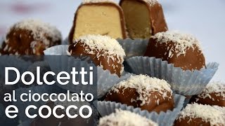 Dolcetti al cocco e cioccolato senza cottura  Riciclare le uova di Pasqua [upl. by Mosira]