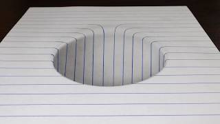 How to Draw a Round Hole in Line Paper Trick Art [upl. by Edd]