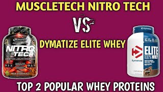 Muscletech nitro tech VS dymatize elite whey  top 2 whey protein  muscles building [upl. by Wilone]