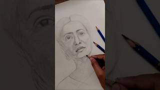 Portrait on paper with pencil  portrait art pencildrawing pencilsketch painting shorts [upl. by Maurey]