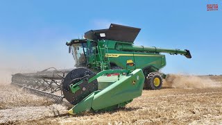 JOHN DEERE X9 1100 Combines Harvesting 12000 Acres of Wheat [upl. by Tingley]