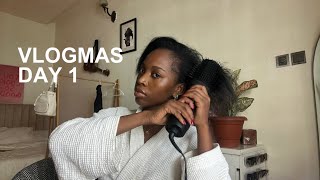 hair care routine shopping amp tennis with friends  VLOGMAS DAY 1 [upl. by Ettigdirb]