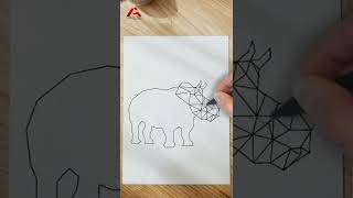 🦏 DIBUJOS Geométricos  RINOCERONTE 📌 [upl. by Lust]