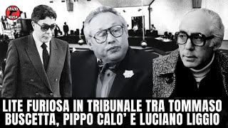 LITE FURIOSA IN TRIBUNALE TRA TOMMASO Buscetta PIPPO Calò E LUCIANO Liggio [upl. by Arinaid541]