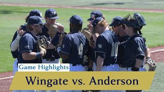 Game Highlights Wingate Baseball vs Anderson DH Game 2  3102024 [upl. by Adihahs]