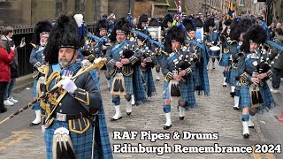 Edinburgh Remembrance Day 2024  The RAF PampD [upl. by Papst]