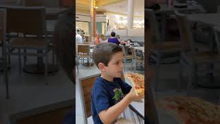 His First Taste of Sbarro Pizza [upl. by Nhar377]