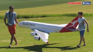 FATHER AND SON BUILD AND FLY HUGE Radio Controlled RC QANTAS AIRBUS A380 LARGEST PASSENGER AIRLINER [upl. by Cohin]