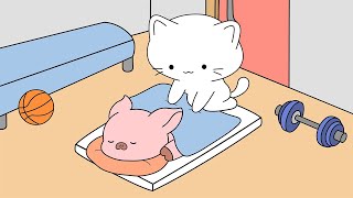 cats gym massage ASMR animation [upl. by Thacher]