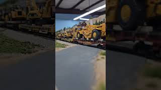 The UP Centennials pull the construction train model train up fun crossing texas union dcc [upl. by Zacharias342]