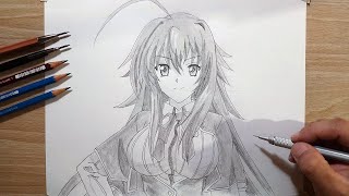 How to draw Rias Gremory Step by Step  High School DxD Request [upl. by Boswell]