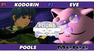 Pound 2022  KoDoRiN Marth Vs eve Jigglypuff SSBM Smash Melee Tournament [upl. by Desiri]