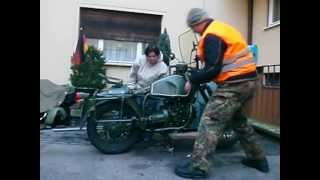 BMW Diesel Motorbike Motorcycle cold start at minus temperatures 1°C Lombardini 15LD500 [upl. by Anelrats]