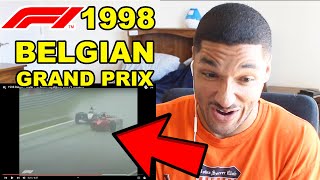 American Reacts to F1 1998 BELGIAN GRAND PRIX EXTENDED HIGHLIGHTS [upl. by Akihsan526]