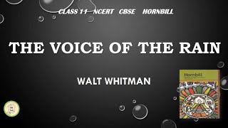 The Voice of the Rain  Walt Whitman  Class 11  Hornbill  in Tamil [upl. by Rosemare]