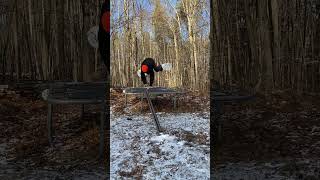 Snowboarder Accidentally Falls Off While Bouncing on Trampoline  1480718 [upl. by Reema]