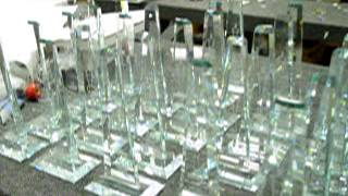 UNIVERSAL LASER C02 ENGRAVER AFC AWARDS crystal glass awards [upl. by Okimuk]