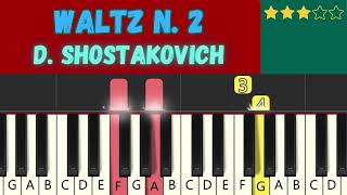 D SHOSTAKOVICH  WALTZ N 2  tutorial completo di pianoforte con diteggiature [upl. by Marian]