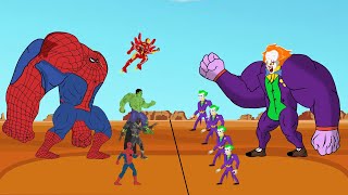 SPIDERMAN HULK CAPTAIN AMERICA IRON MAN BLACK PANTHER 2 Vs Evolution of JOKER  SUPER HEROES [upl. by Karine]