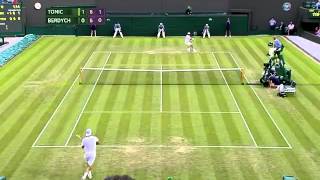 Fantastic rally between Berdych and Tomic  Wimbledon 2014 [upl. by Aleka]