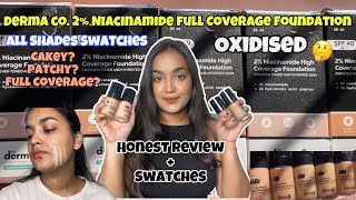 NewDerma Co 2 Niacinamide High Coverage FoundationReviewSwatcheBest Foundation for All Indian [upl. by Nilecoj802]