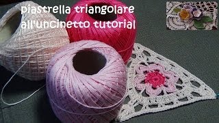 piastrella triangolare alluncinetto tutorial [upl. by Nylauqcaj]